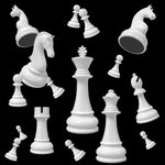 Game Fabric, Chess Fabric, Tossed Chess Pieces on Black, Cotton or Fleece 3903 - Beautiful Quilt 