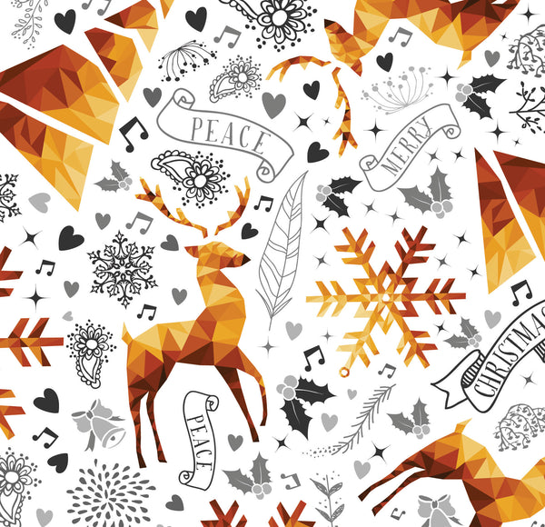 Christmas Fabric, Reindeer and snowflakes, Cotton or Fleece 1143 - Beautiful Quilt 