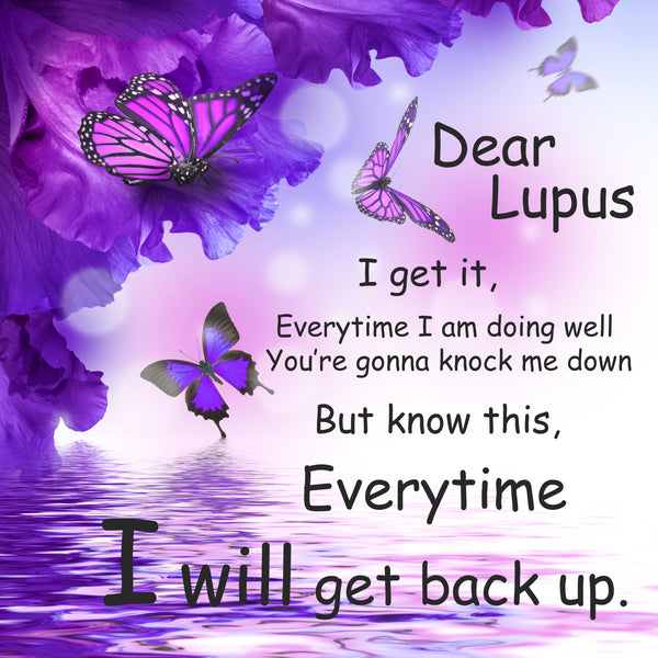 Lupus Awareness Fabric Panel with Butterflies 1506 - Beautiful Quilt 