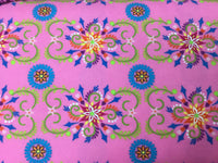 Flannel Fabric, Fabri-Quilt Fabric, Medallion Pink 7221 - Beautiful Quilt 