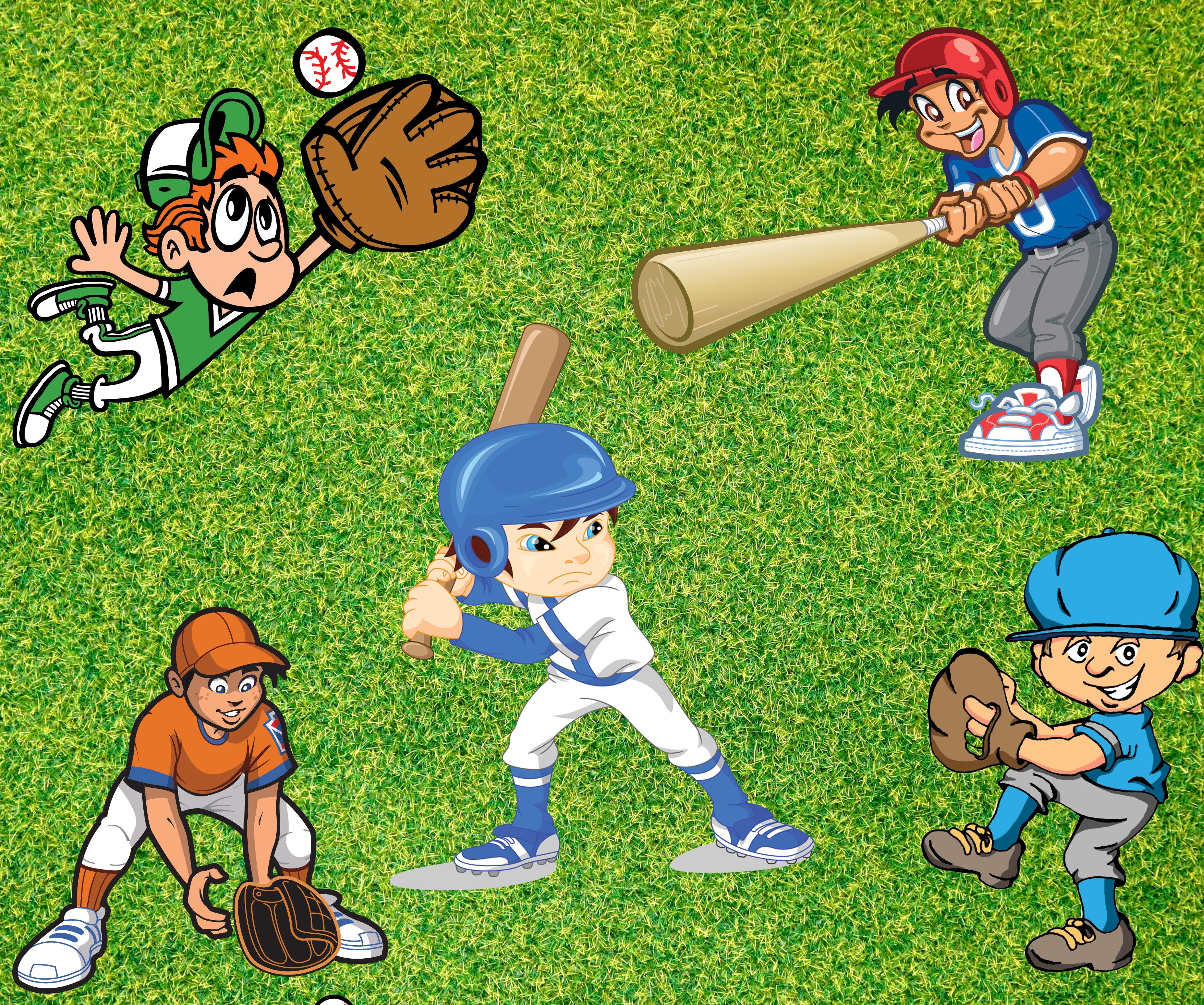 Baseball Players As Cartoon Characters 