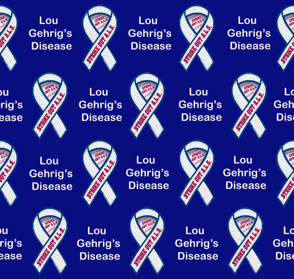 Lou Gehrig's Disease Fabric, aka ALS or Amyotrophic Lateral Sclerosis Fabric, Cotton or Fleece 1801 - Beautiful Quilt 