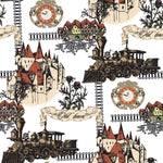 Train Fabric, Steam Train and Town, Cotton or Fleece 1636 - Beautiful Quilt 