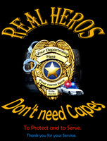 Police Fabric, Real Heros Don't Need Capes 1620 - Beautiful Quilt 