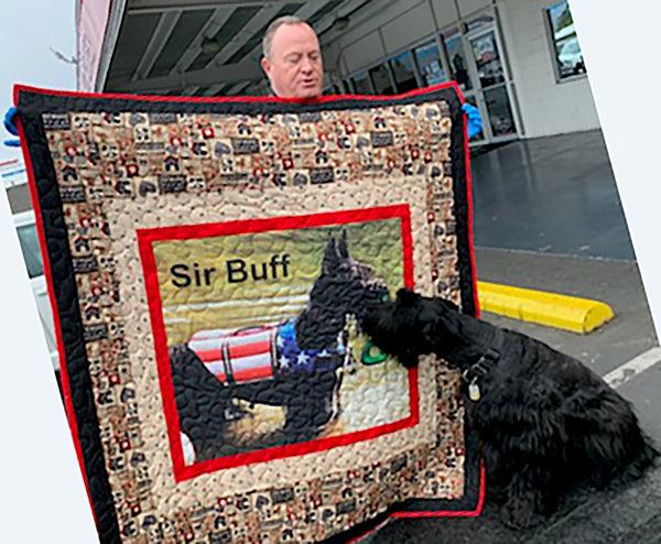 Dog Fabric, Schnauzer Quilt, "Sir Buff", Not for Sale, Sample 2233 - Beautiful Quilt 