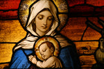 Religious Fabric, Stained Glass Fabric Panel Mary and Baby Jesus 10424 - Beautiful Quilt 