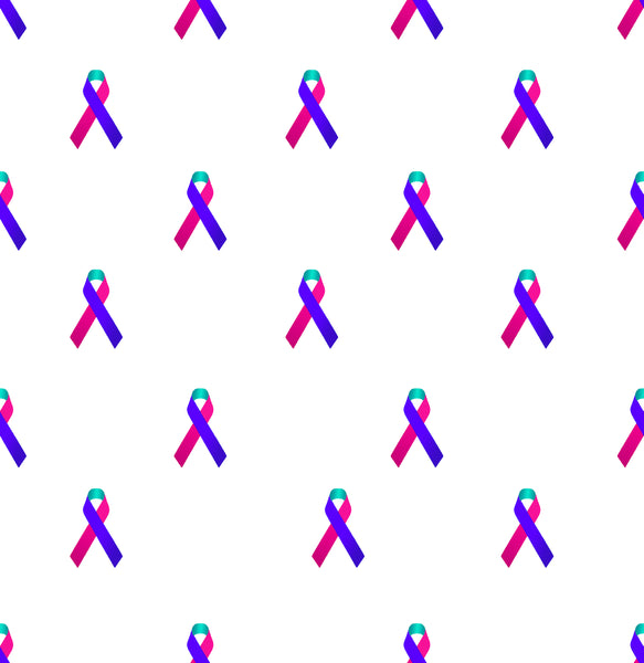 Cancer Fabric Thyroid Cancer Ribbon Fabric, Cotton or Fleece 1670 ...