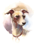Dog Fabric, Greyhound Fabric Watercolor 1518 - Beautiful Quilt 