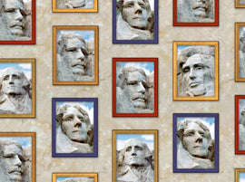 Patriotic Fabric, Mount Rushmore, president 3051 - Beautiful Quilt 