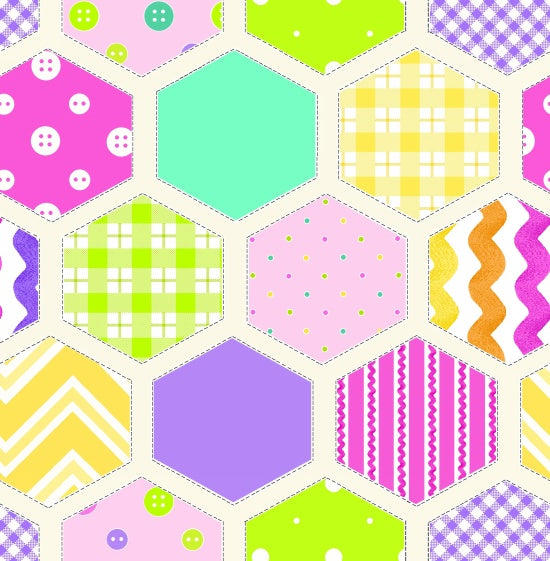 Flannel Fabric, RicRac Paddywack, Hexagon Baby 5433 - Beautiful Quilt 