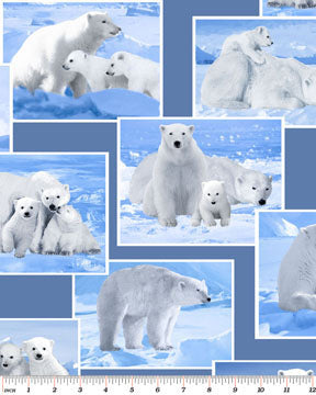 Wildlife Fabric Polar Bear Fabric On the Wild Side 4077 - Beautiful Quilt 