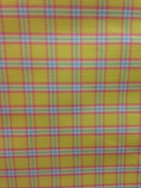 Plaid Fabric Men's Wear Yellow 4473 - Beautiful Quilt 