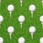Golf Fabric, Golf Balls on Tees Fabric, Cotton or Fleece 3034 - Beautiful Quilt 