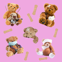 Medical Fabric, Bandages Pink, Teddybear Fabric, Cotton or Fleece 1690 - Beautiful Quilt 