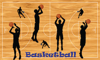 Sports Fabric Basketball Fabric Panel, Basketball Court with Players 1201 - Beautiful Quilt 
