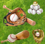 Baseball Fabric, Bats, Gloves and Balls Fabric, Cotton or Fleece 1755 - Beautiful Quilt 