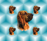 Dog Fabric, Bloodhound Fabric on Teal, Cotton or Fleece, 3030 - Beautiful Quilt 