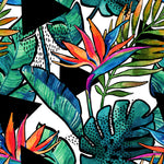Flower Fabric, Bird of Paradise Fabric allover, Cotton or Fleece 1135 - Beautiful Quilt 