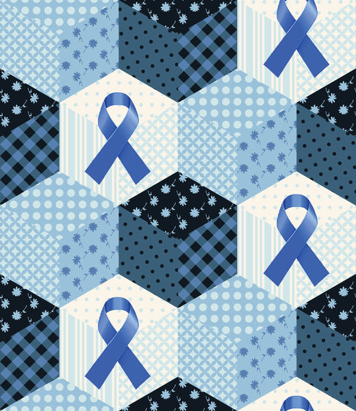 Cancer Fabric, Colon Cancer Fabric, Blocks, Cotton or Fleece 1396 ...