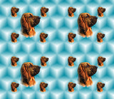 Dog Fabric, Bloodhound Fabric on Teal, Cotton or Fleece, 3030 - Beautiful Quilt 
