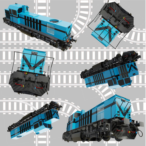 Train Fabric, Tossed Trains on the Tracks, Cotton or Fleece 2188 ...