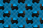 Dog Fabric, Scottie Dog Fabric, Tartan Blue, Cotton or Fleece, 3020 - Beautiful Quilt 