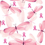 Breast Cancer Fabric, Dragonfly with Pink Ribbon, Cotton or Fleece 3370 - Beautiful Quilt 