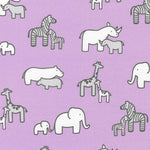 Flannel Fabric, Little Safari, Baby Animal Elephant Lavender 5540 - Beautiful Quilt 
