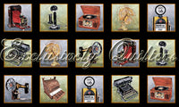Mens Fabric Vintage Gadgets Panel 4041 - Beautiful Quilt 