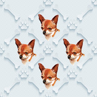 Dog Fabric, Chihuahua Fabric on Blue, Cotton or Fleece 3009 - Beautiful Quilt 