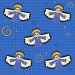 Angel Fabric, Children's Angels on Blue,  Fleece, 3335 - Beautiful Quilt 