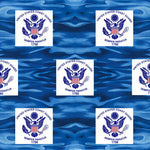 Military Fabric, Coast Guard Fabric, Logo on Ocean Waves, Cotton or Fleece 1353 - Beautiful Quilt 