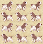 Dog Fabric, Cocker Spaniel Fabric on Beige, Cotton or Fleece 3008 - Beautiful Quilt 