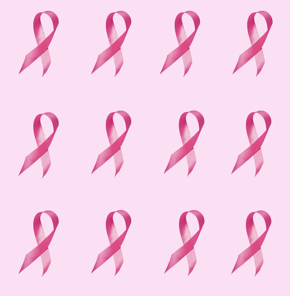 Breast Cancer Fabric, Curled Pink Ribbon Fabric, Cotton or fleece, 3544 ...