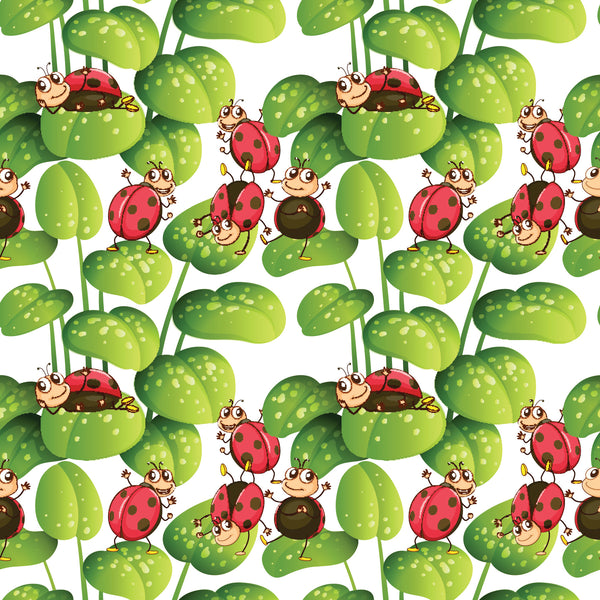 Bug Fabric, LadyBug fabric with leaves, Cotton or Fleece 1586 ...