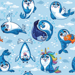 Ocean Fabric, Dolphin Baby Fabric, Cotton or Fleece 2102 - Beautiful Quilt 