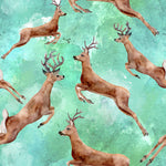 Animal Fabric, Deer Fabric, Deer Jumping all over, Cotton or Fleece, 3873 - Beautiful Quilt 