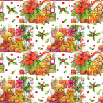 Christmas Fabric, Teddy Bears and Presents Fabric, Cotton or Fleece, 3334 - Beautiful Quilt 
