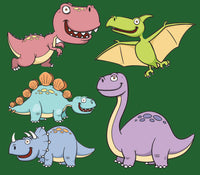 Children's Fabric, Dinosaur Fabric, Toothy Dinos on green, Cotton or Fleece 2159 - Beautiful Quilt 