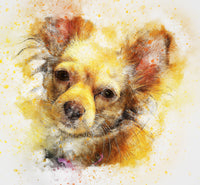 Dog Fabric, Chihuahua Fabric, Watercolor Fabric, Cute Little Dog 1172 - Beautiful Quilt 