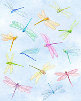 Bug Fabric, Dragonfly Fabric on a sky background, Cotton or Fleece 2036 - Beautiful Quilt 