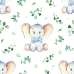 African Fabric, Cute Cartoon Baby Elephant Fabric, Cotton or Fleece, 3708 - Beautiful Quilt 
