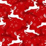 Christmas Fabric, Reindeer Christmas Fabric on Red, Cotton or Fleece, 3975 - Beautiful Quilt 
