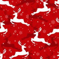 Christmas Fabric, Reindeer Christmas Fabric on Red, Cotton or Fleece, 3975 - Beautiful Quilt 