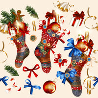 Christmas Fabric, Christmas Stocking Fabric, Cotton or Fleece 3324 - Beautiful Quilt 