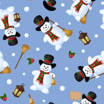 Christmas Fabric, Snowmen, tossed, Cotton or Fleece, 3326 - Beautiful Quilt 