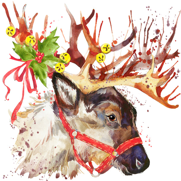 Christmas Fabric, Reindeer Head Fabric Panel, 3336 - Beautiful Quilt 