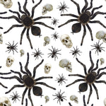 Halloween Fabric, Skull Fabric, Little Skull Big spider, Cotton or Fleece, 4030 - Beautiful Quilt 