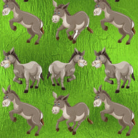 Animal Fabric, Donkey and Mule Fabric, Cartoon Fabric, Cotton or Fleece, 3984- - Beautiful Quilt 