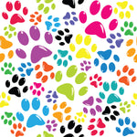 Dog Fabric, Dog Paw Fabric Multi Color, Cotton or Fleece 5708 - Beautiful Quilt 
